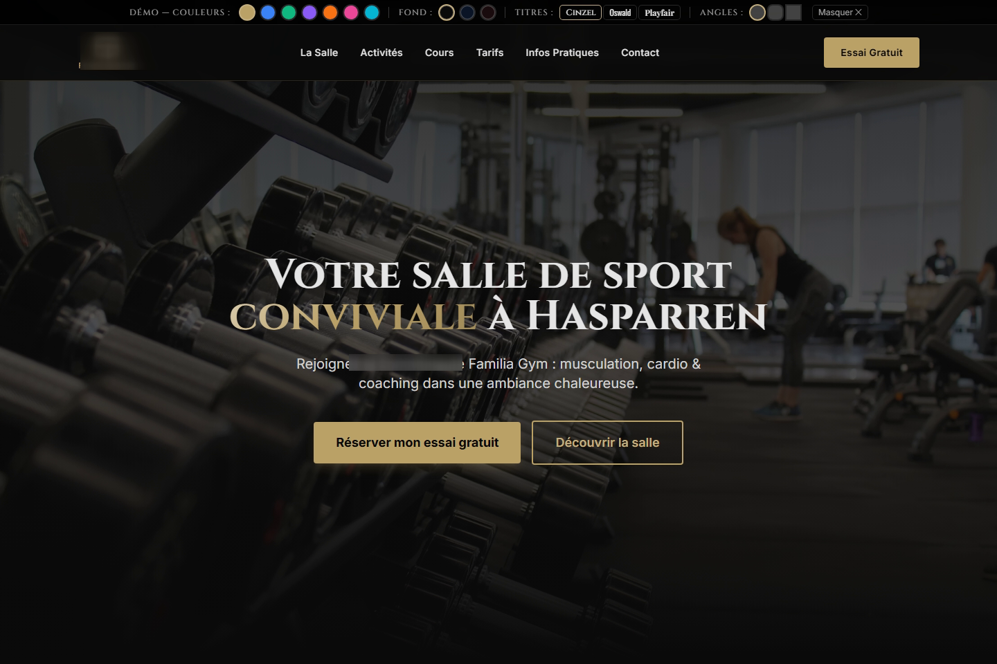 Maquette du site Familia Gym