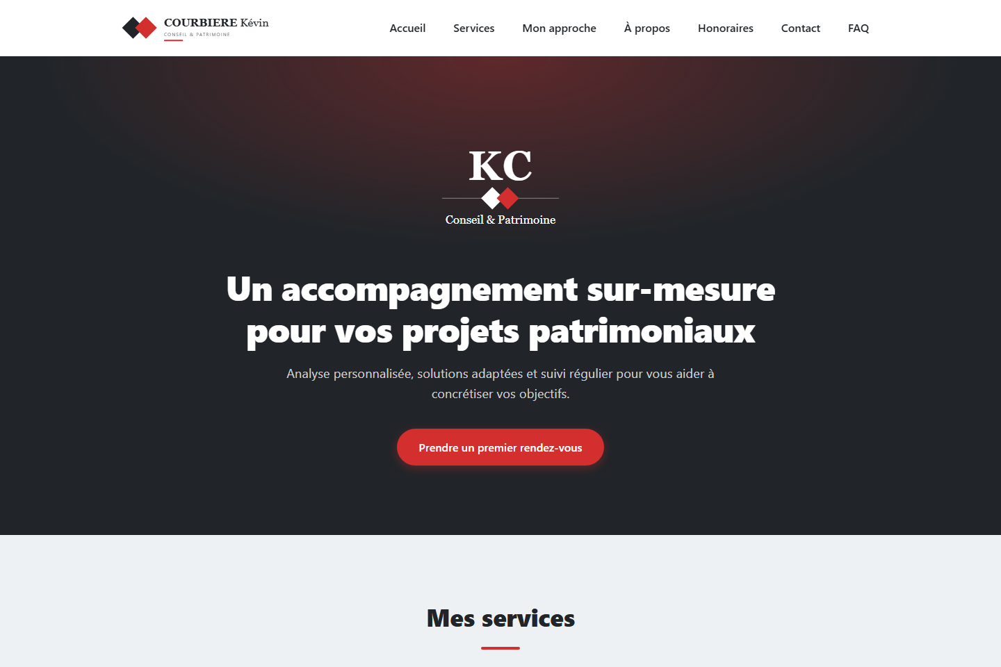 Capture du site KC Patrimonial