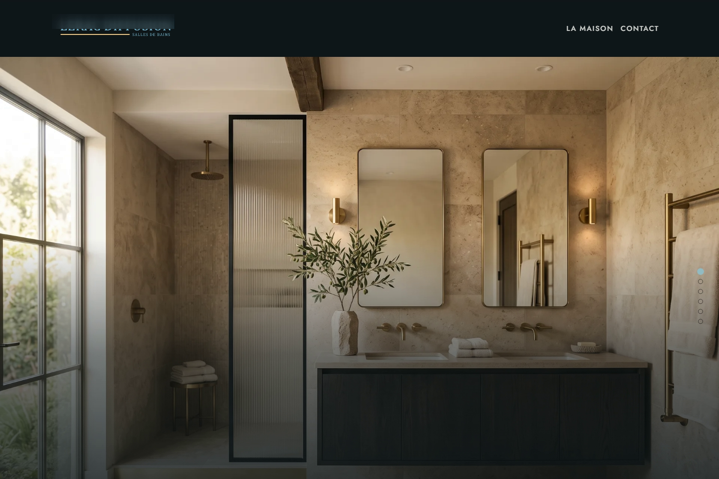 Maquette d'un site de salle de bain haut de gamme
